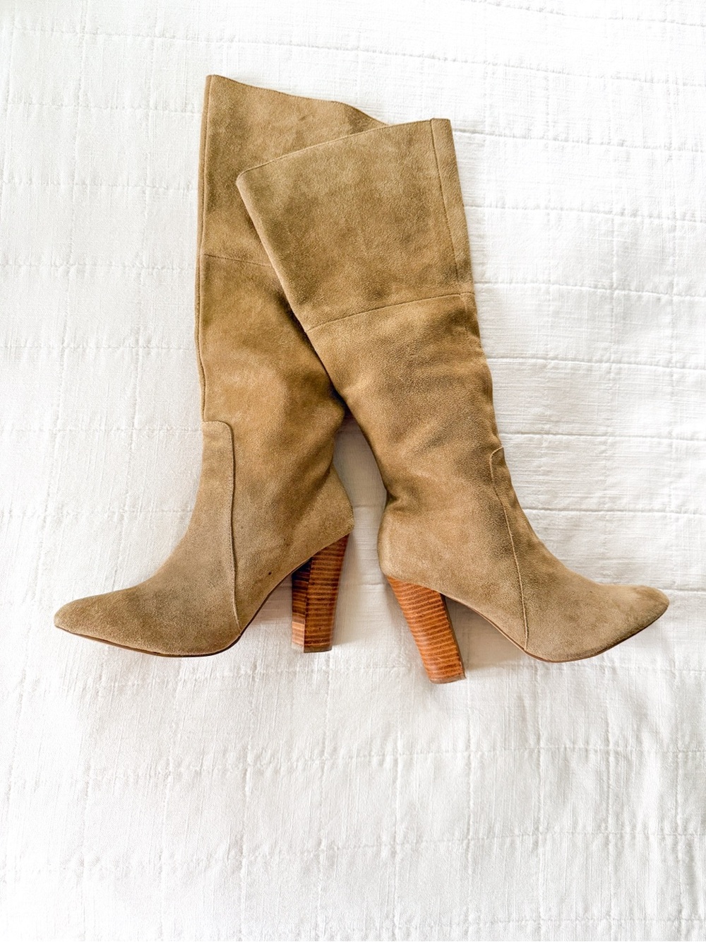Cynthia Rowley Tan Suede Over-the-Knee Boots – Size 9.5M